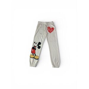 Disney Mickey Mouse Winter White Sweatpants Joggers M Pockets